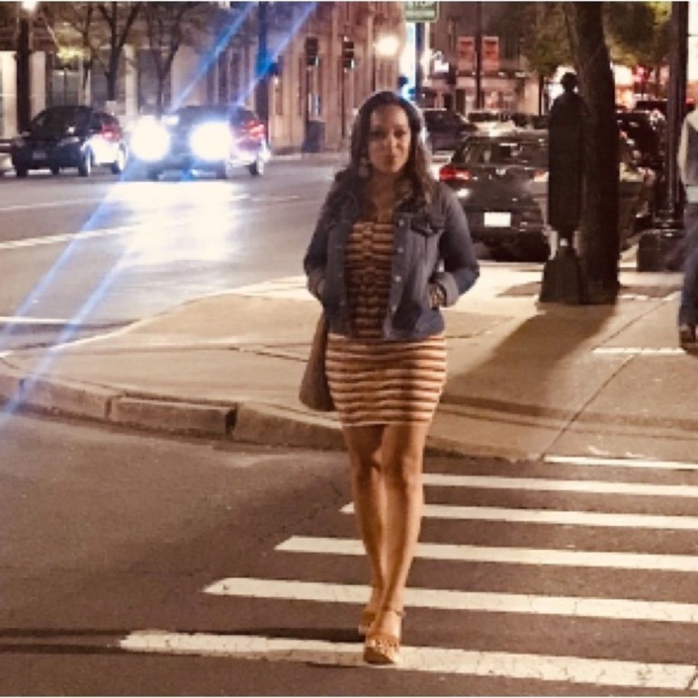 ** SOLD **Derek Heart Sleeveless Multicolor Stretch Dress